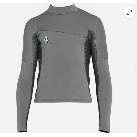 Volcom Boys Size 14 Wetsuit Jacket 2 mm Long Sleeve Charcoal Grey NWT - Picture 1 of 2